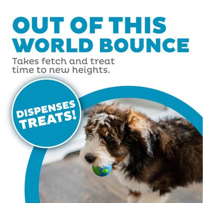 Show full view: Outward Hound Orbee-Tuff Ball Tough Dog Chew Toy, Blue/Green, Medium slide 2 of 10