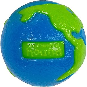 Outward Hound Orbee-Tuff Ball Tough Dog Chew Toy, Blue/Green, Small