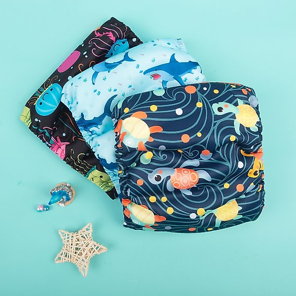 Show full view: CuteBone Belly Band Male Dog Wrap Washable Dog Diapers, Large: 17 to 21-in waist, Turtle/Shark/Jellyfish slide 9 of 12