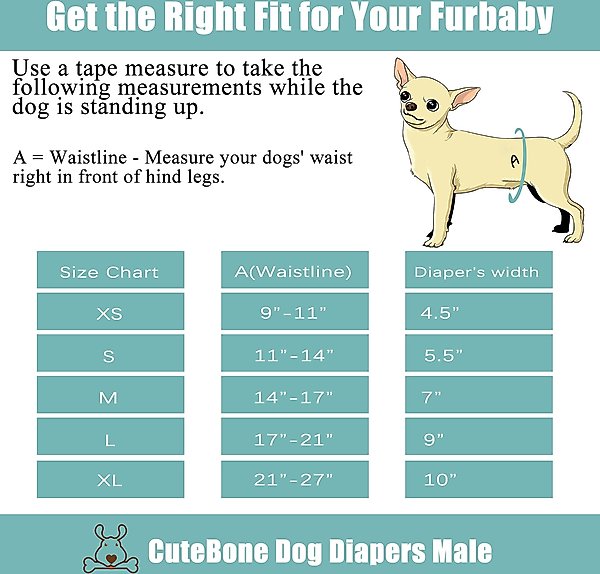 Show full view: CuteBone Belly Band Male Dog Wrap Washable Dog Diapers, X-Small: 9 to 11-in waist, Tie-Dye slide 6 of 12
