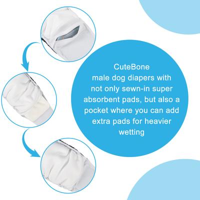CuteBone Belly Band Male Dog Wrap Washable Dog Diapers