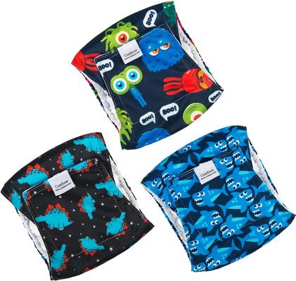 Show full view: CuteBone Belly Band Male Dog Wrap Washable Dog Diapers, X-Large: 21 to 27-in waist, Shark/Dinos/Monster slide 2 of 12
