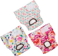 CuteBone Reusable Female Dog Diapers, 3 count, Large: 20 to 27-in waist, Floral