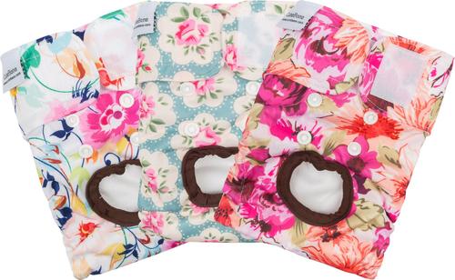 Show full view: CuteBone Reusable Female Dog Diapers, 3 count, Small: 11 to 16-in waist, Floral slide 7 of 11
