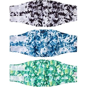 CuteBone Belly Band Male Dog Wrap Washable Dog Diapers, Medium: 14 to 17-in waist, Tie-Dye