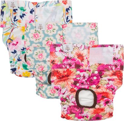 Show full view: CuteBone Reusable Female Dog Diapers, 3 count, X-Large: 26 to 34-in waist, Floral slide 4 of 11