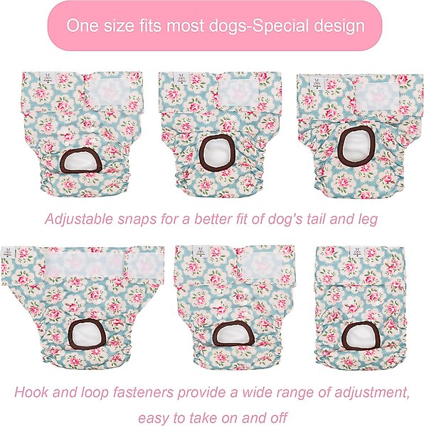 Show full view: CuteBone Reusable Female Dog Diapers, 3 count, Medium: 16 to 21-in waist slide 2 of 11