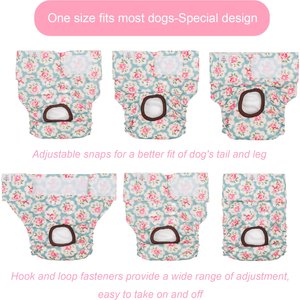 CuteBone Reusable Female Dog Diapers, 3 count, Small: 11 to 16-in waist, Floral