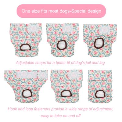 Show full view: CuteBone Reusable Female Dog Diapers, 3 count, Small: 11 to 16-in waist, Floral slide 2 of 11