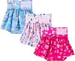 CuteBone Reusable Female Dog Diapers with Skirts, 3 count, Large: 20 to 27-in waist, Unicorn & Pig & Sheep slide 2 of 9