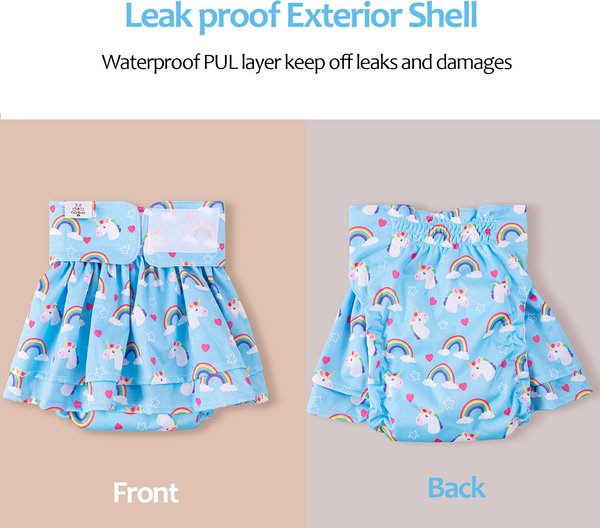 Show full view: CuteBone Reusable Female Dog Diapers with Skirts, 3 count, X-Small: 10-in waist slide 7 of 10
