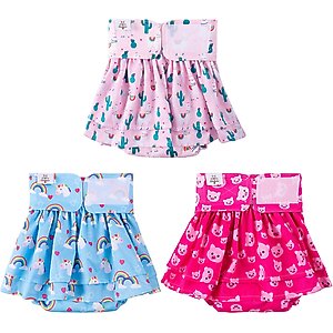 CuteBone Reusable Female Dog Diapers with Skirts, 3 count, Large: 20 to 27-in waist