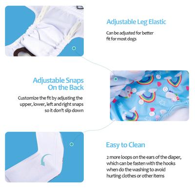 Show full view: CuteBone Reusable Female Dog Diapers with Skirts, 3 count, X-Small: 10-in waist, Unicorn & Pig & Sheep slide 3 of 10