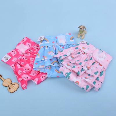 Show full view: CuteBone Reusable Female Dog Diapers with Skirts, 3 count, X-Small: 10-in waist, Unicorn & Pig & Sheep slide 8 of 10