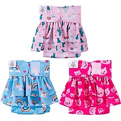 CuteBone Reusable Female Dog Diapers with Skirts, 3 count, Medium: 16 to 21-in waist
