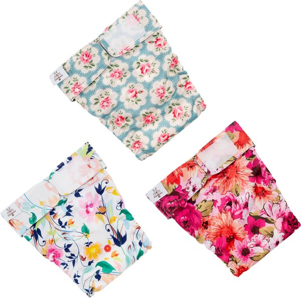 Show full view: CuteBone Washable No Tail Hole Female Dog Diapers, 3 count, X-Small: 10-in waist slide 1 of 11
