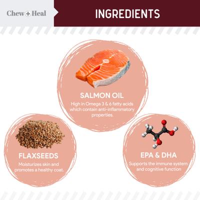 Show full view: Chew + Heal Savory Lamb Omega Skin & Coat Supplement for Dogs, 360 count slide 3 of 10