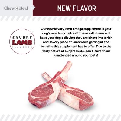Show full view: Chew + Heal Savory Lamb Omega Skin & Coat Supplement for Dogs, 360 count slide 6 of 10