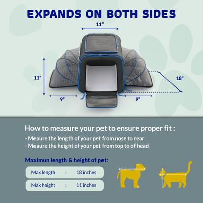 Show full view: Katziela Rolling Rover Airline Approved Bag Dog & Cat Carrier, 18-in, Black & Blue slide 4 of 12