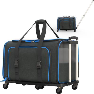 Show full view: Katziela Rolling Rover Airline Approved Bag Dog & Cat Carrier, 18-in, Black & Blue slide 10 of 12