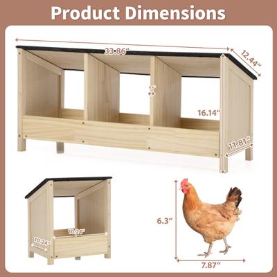 Show full view: Coziwow Triple Wooden Chicken Nesting Box for Hens slide 8 of 10