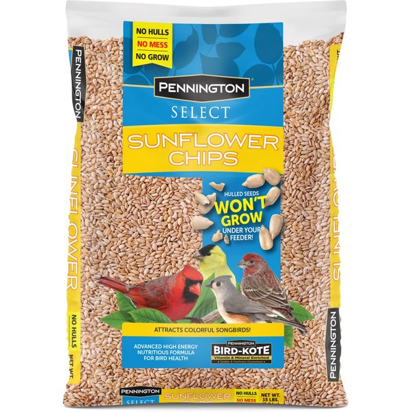 Pennington Select Sunflower Chips Wild Bird Food, 15-lb bag