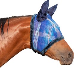 Kensington Protective Products Horse Fly Mask with Fleece Ears & Forelock Hole, Kentucky Blue, Large
