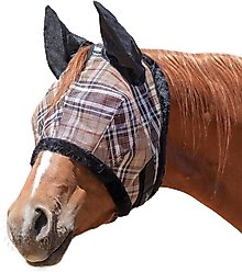 Kensington Protective Products Horse Fly Mask with Fleece Ears & Forelock Hole, Deluxe Black, Large