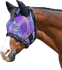 Kensington Protective Products Horse Fly Mask with Fleece Ears & Forelock Hole, Lavender Mint, Medium