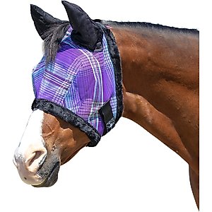Kensington Protective Products Horse Fly Mask with Fleece Ears & Forelock Hole, Lavender Mint, Medium