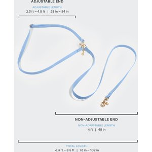 Sunny Tails 4-in-1 Convertible Hands Free Cloud Dog Leash, 8.5-ft long, 5/8-in wide, Mulberry Burgundy