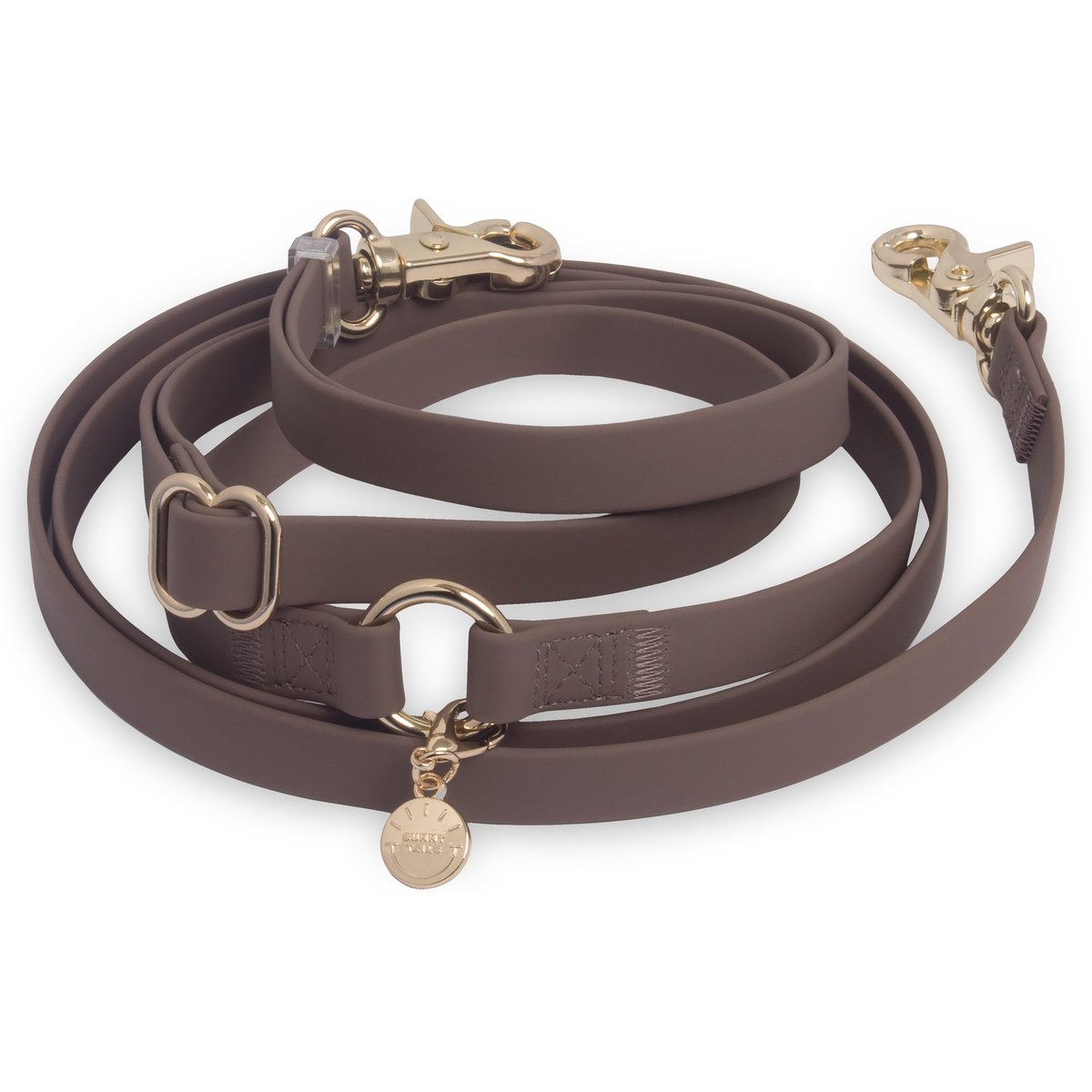 Sunny Tails 4-in-1 Convertible Hands Free Cloud Dog Leash, 8.5-ft long, 3/4-in wide, Espresso Brown