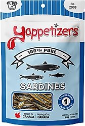 Yappetizers Sardines High Protein Grain-Free Dehydrated Dog Treats, 3-oz bag