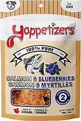 Yappetizers Salmon & Blueberry High Protein Grain-Free Dehydrated Dog Treats, 3-oz bag