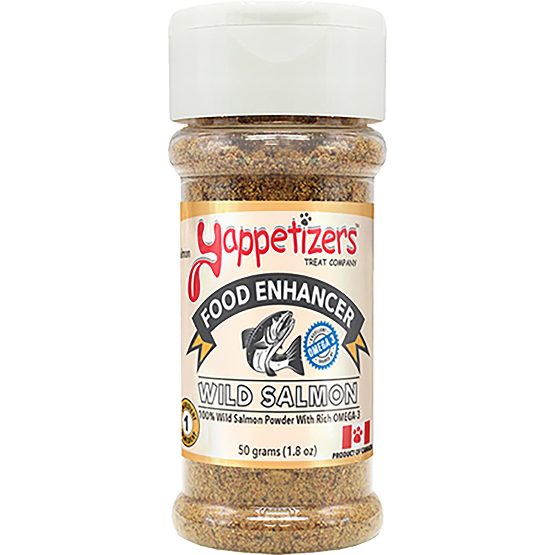 Yappetizers Wild Salmon High Protein Grain-Free Dehydrated Dog Food Topper, 1.8-oz bottle