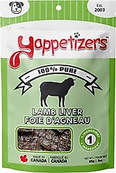 Yappetizers Lamb Liver High Protein Grain-Free Dehydrated Dog Treats, 3-oz bag