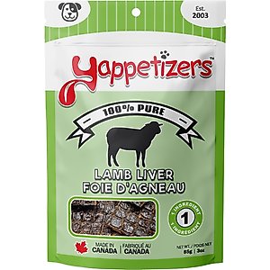 Yappetizers Lamb Liver High Protein Grain-Free Dehydrated Dog Treats, 3-oz bag