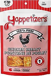 Yappetizers Chicken Breast High Protein Grain-Free Dehydrated Dog Treats, 3-oz bag