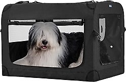 Veehoo Folding 3-Door Soft-Sided Dog Crate, Black, 3X-Large