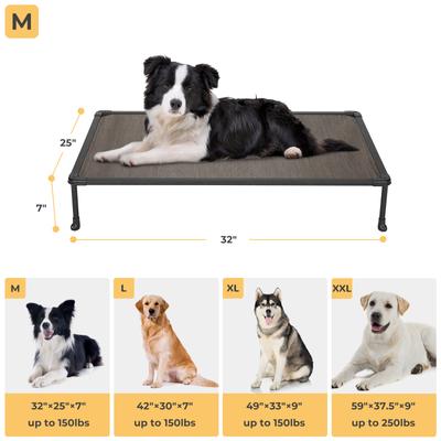 Show full view: Veehoo Chew-Proof Black Metal Frame Elevated Dog Bed, Brown, Medium slide 7 of 10