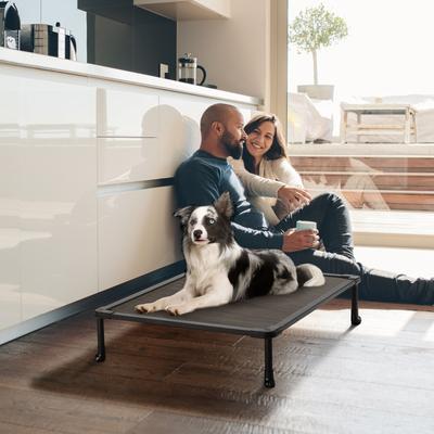 Show full view: Veehoo Chew-Proof Black Metal Frame Elevated Dog Bed, Brown, Medium slide 6 of 10