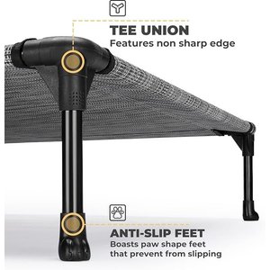 Veehoo Cooling Elevated Dog Bed, Black Silver, X-Large