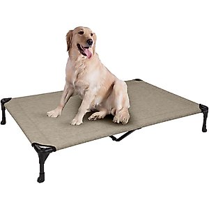 Veehoo Cooling Elevated Dog Bed, Beige Coffee, X-Large