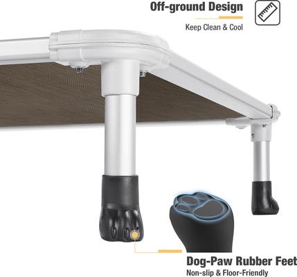 Show full view: Veehoo Chew-Proof Silver Aluminum Frame Elevated Dog Bed, Brown, Large slide 5 of 12