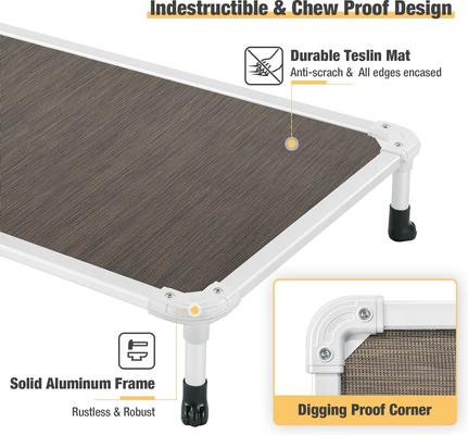 Show full view: Veehoo Chew-Proof Silver Aluminum Frame Elevated Dog Bed, Brown, Large slide 7 of 12