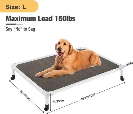 Show full view: Veehoo Chew-Proof Silver Aluminum Frame Elevated Dog Bed, Brown, Large slide 2 of 12