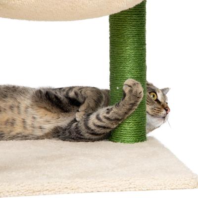 Show full view: Kitty City Palm Leaf Sisal Post Cat Scratcher with Hammock, Green slide 3 of 11