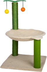 Kitty City Palm Leaf Sisal Post Cat Scratcher with Hammock, Green