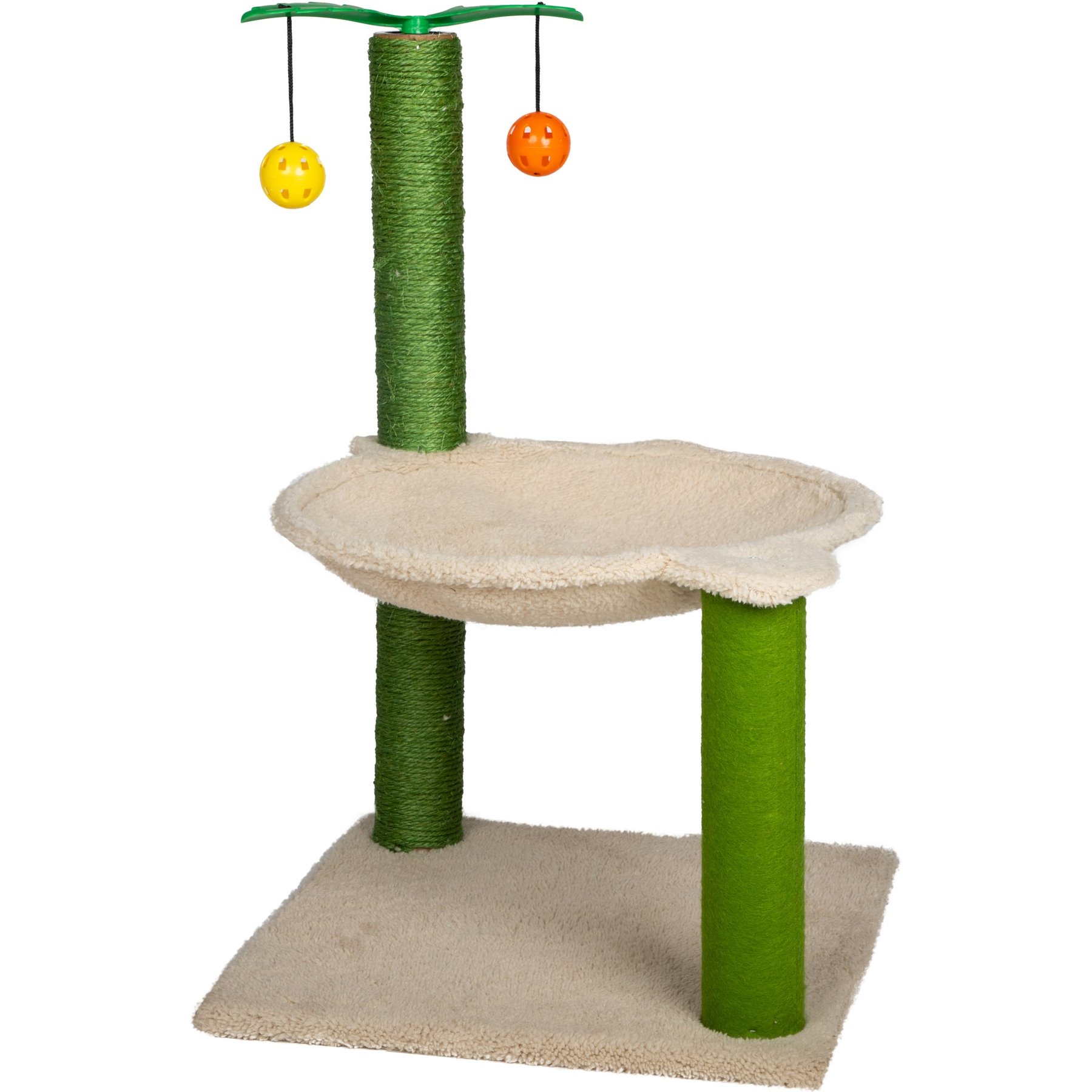 Kitty City Kitty City Palm Leaf Sisal Post Cat Scratcher with Hammock, Green