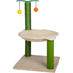 Kitty City Palm Leaf Sisal Post Cat Scratcher with Hammock, Green